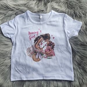 Mommy & Girl Graphic White Tee